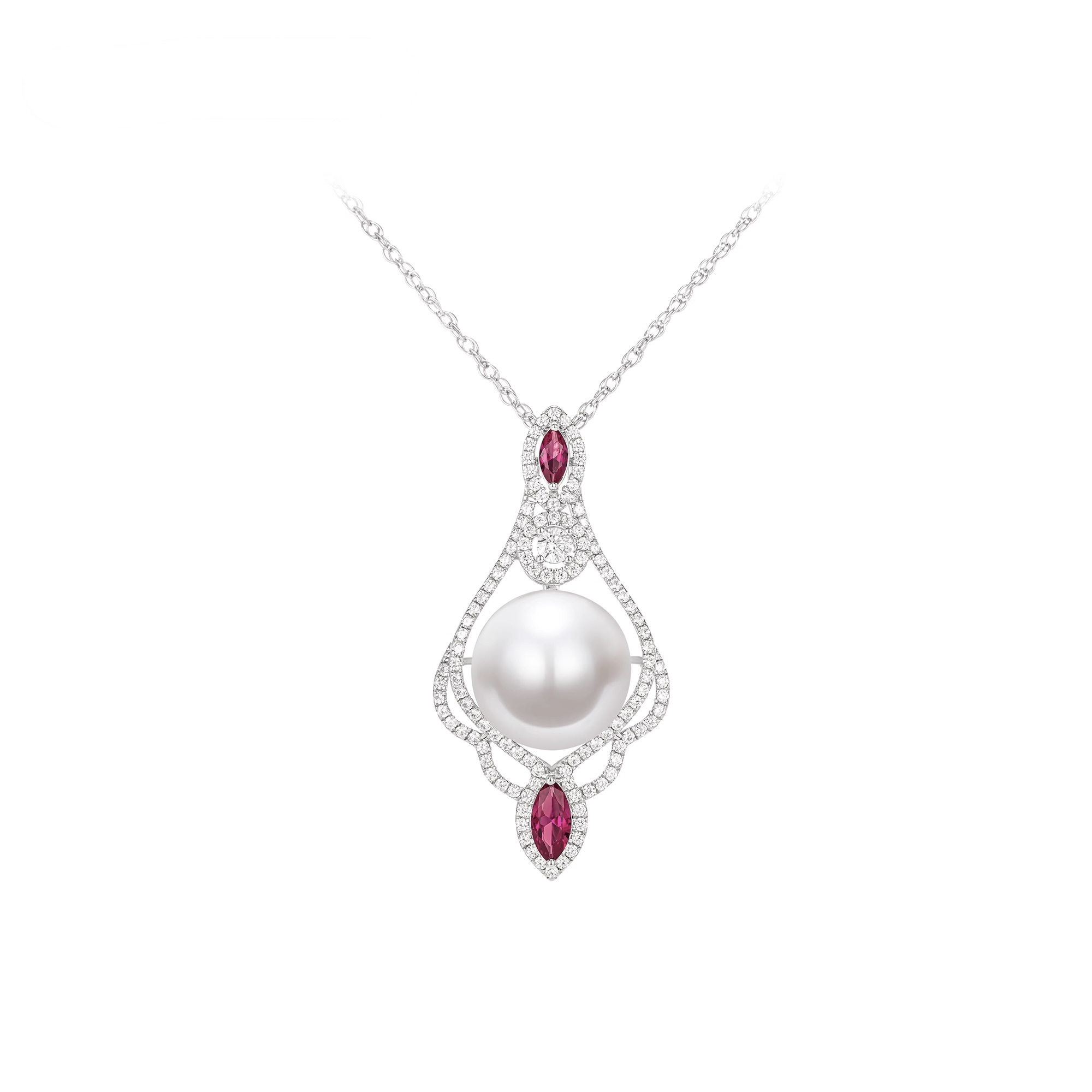 红鋯石項鍊  925銀項鍊