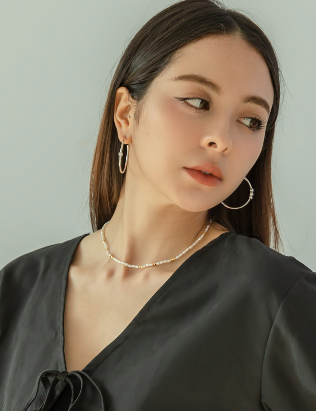 白貝細緻圓圈耳環（銀色）