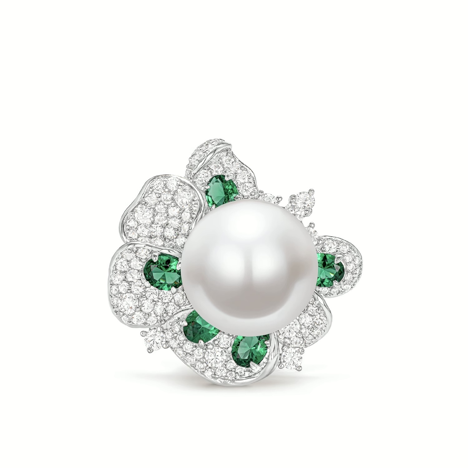 藍玲花仿珍珠戒指 925銀戒指