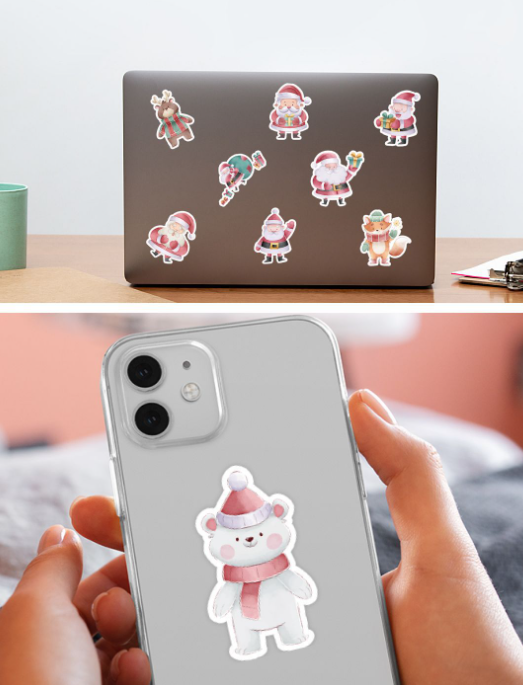 50张圣诞手账贴纸（包装）