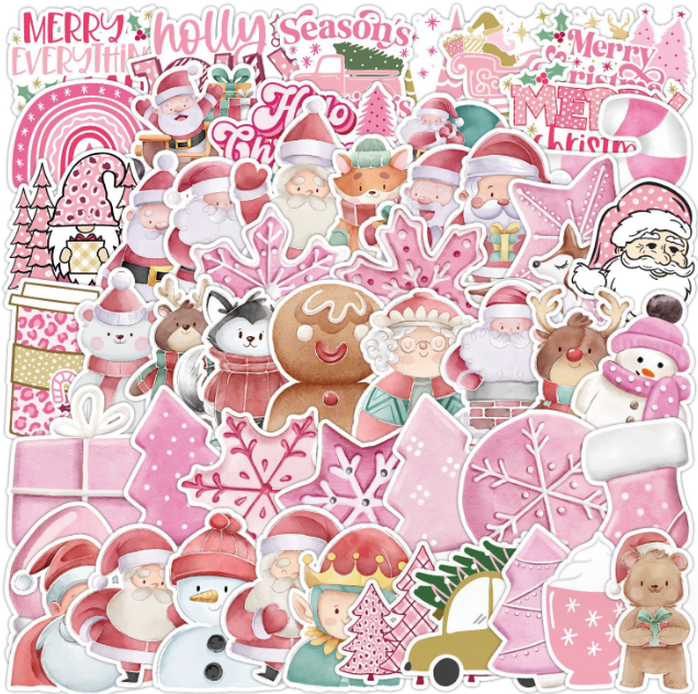 50张圣诞手账贴纸（包装）