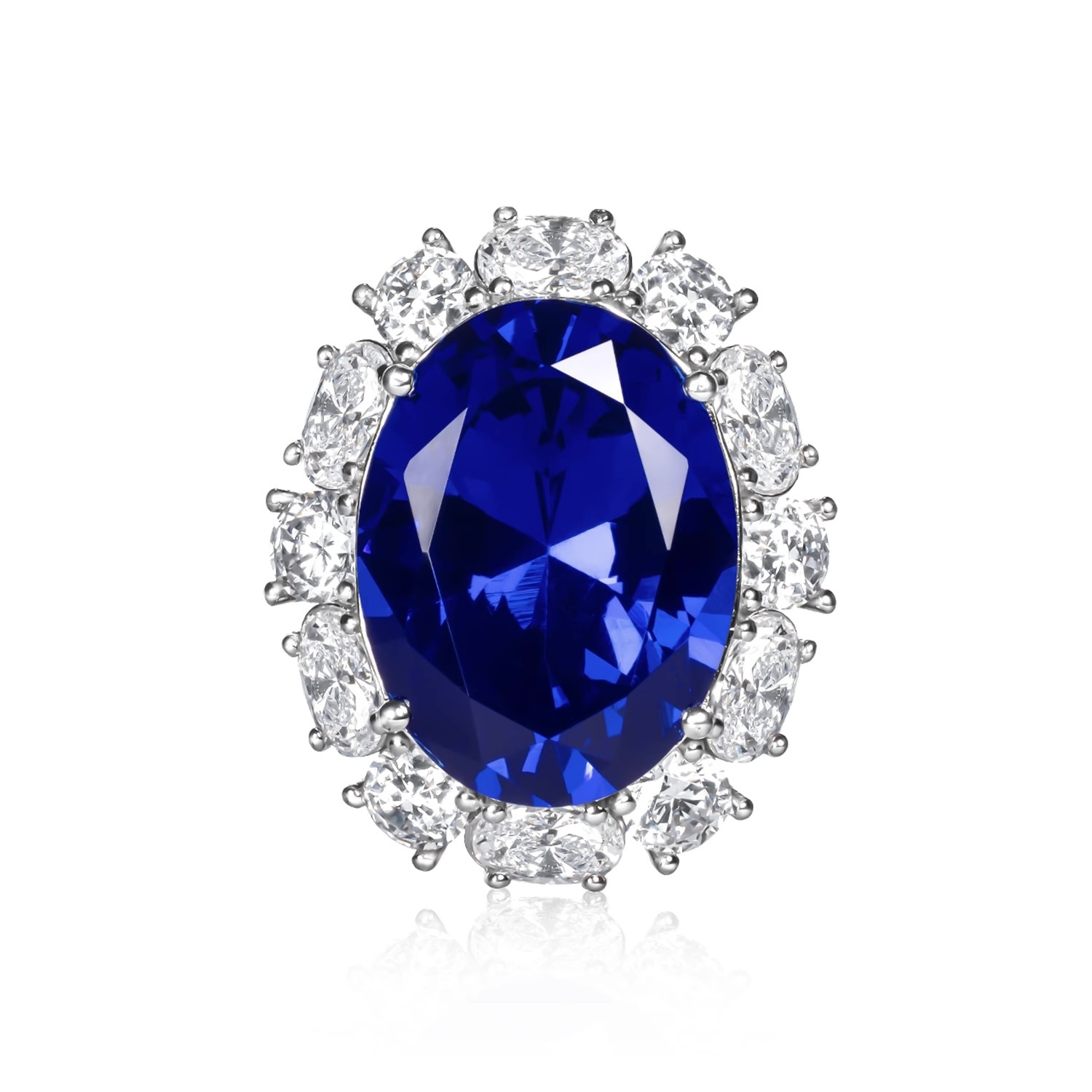 蛋形鋯石戒指 925銀戒指