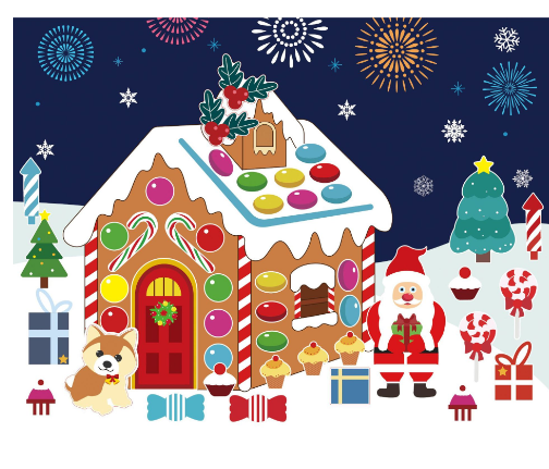 圣诞现货 圣诞房子DIY贴纸 （ 6张情景+6张贴纸）