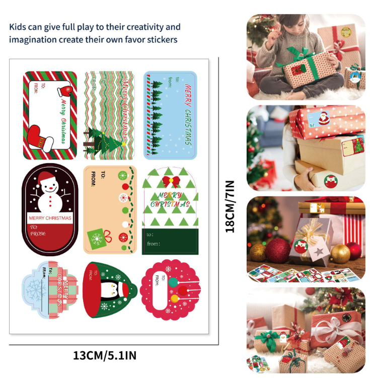 圣诞现货  圣诞DIY手账贴纸标签（款式随机 6张）