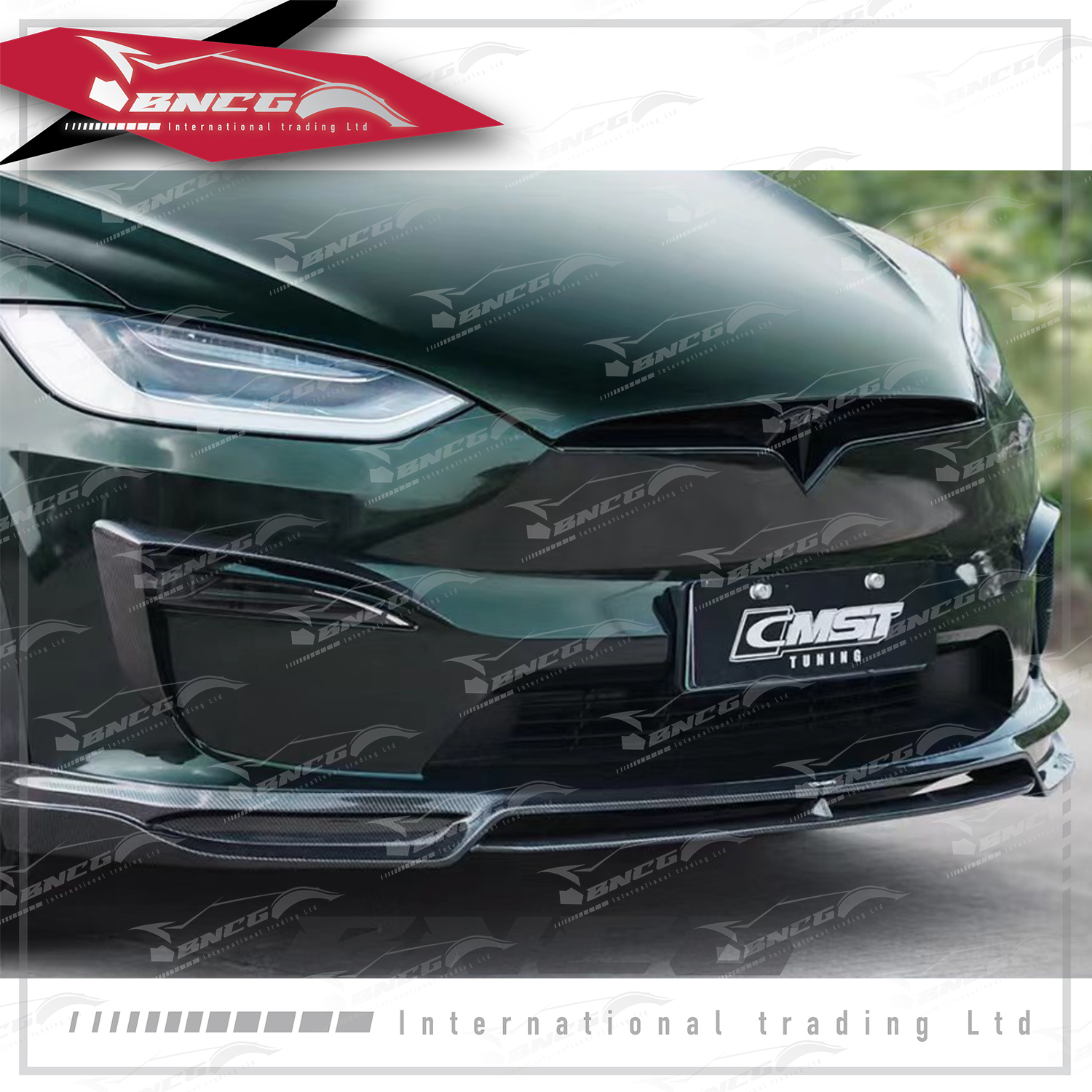 特斯拉 Tesla Model X 改裝 乾碳纖維 空力套件 CMST 前後導流 側裙 前風刀 尾翼 輪弧