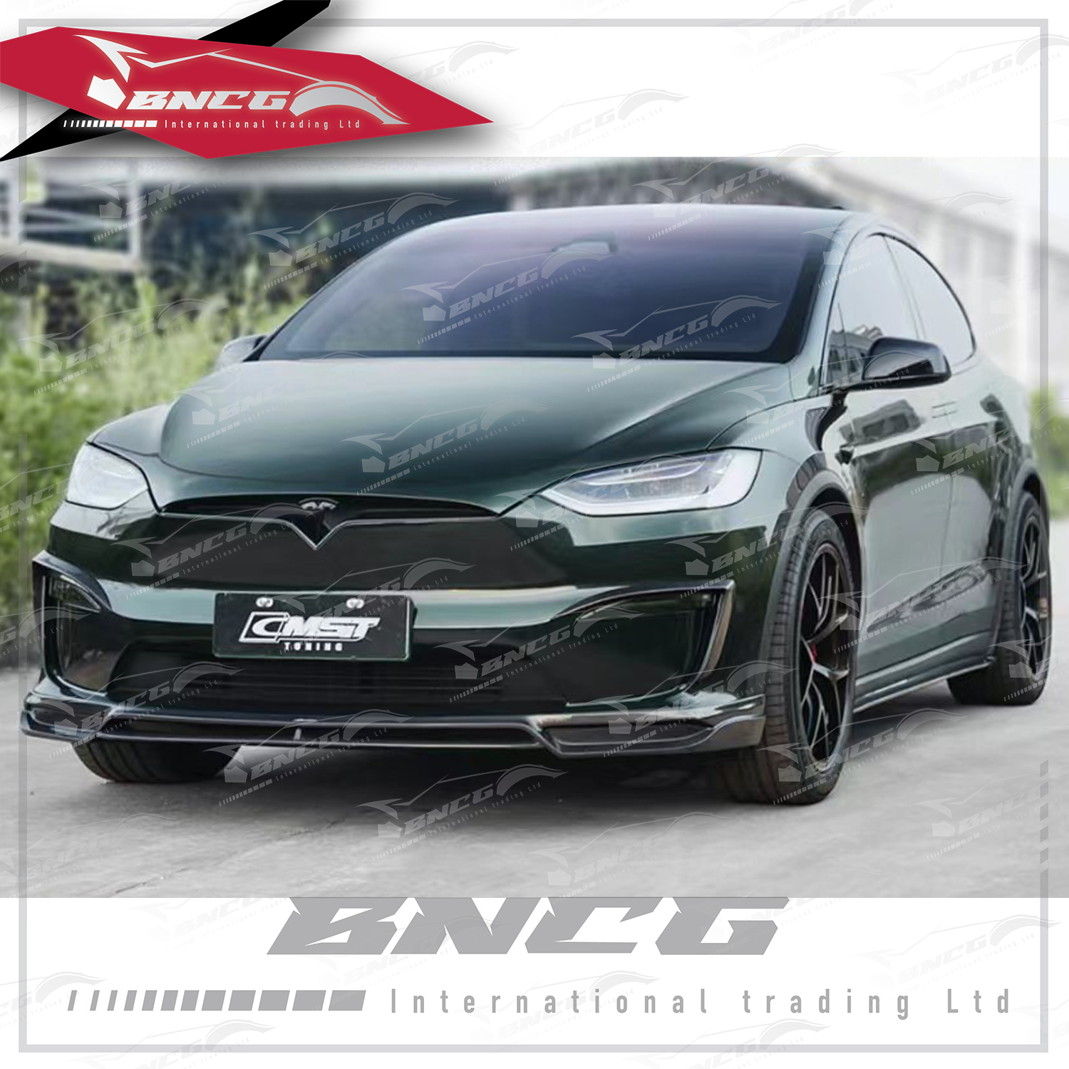 特斯拉 Tesla Model X 改裝 乾碳纖維 空力套件 CMST 前後導流 側裙 前風刀 尾翼 輪弧