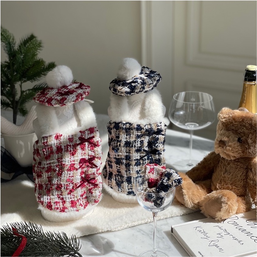 OPAAAP 格紋毛毛毛呢背心