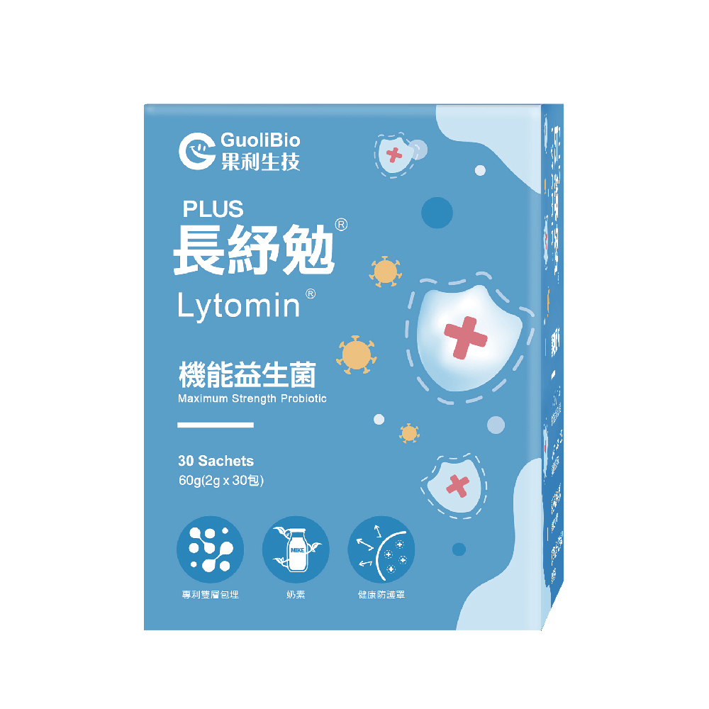 【果利生技 Guolibio】長紓勉Lytomin PLUS益生菌粉包 (盒/30包)