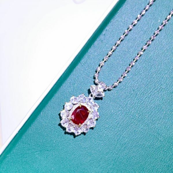 18k 金天然無燒鴿血紅紅寶石吊墜(不含鏈)