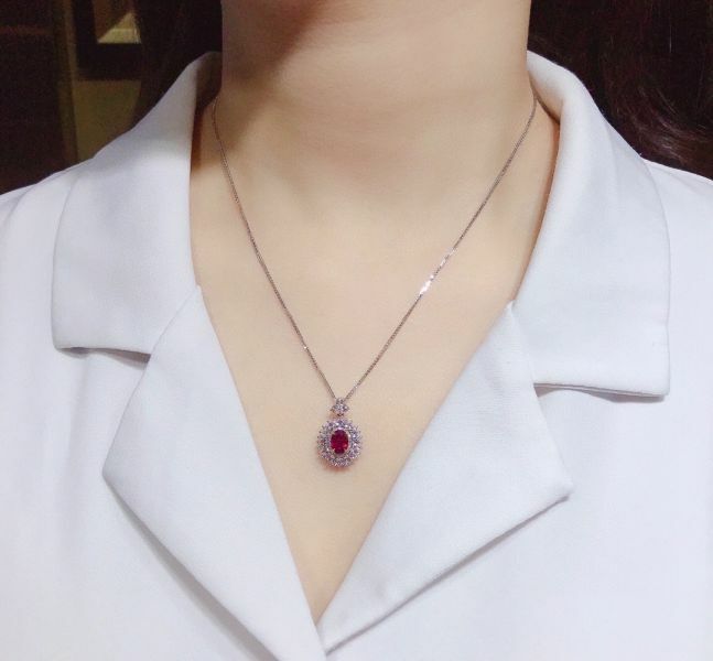 18k 金無燒紅寶石吊墜(不含鏈)