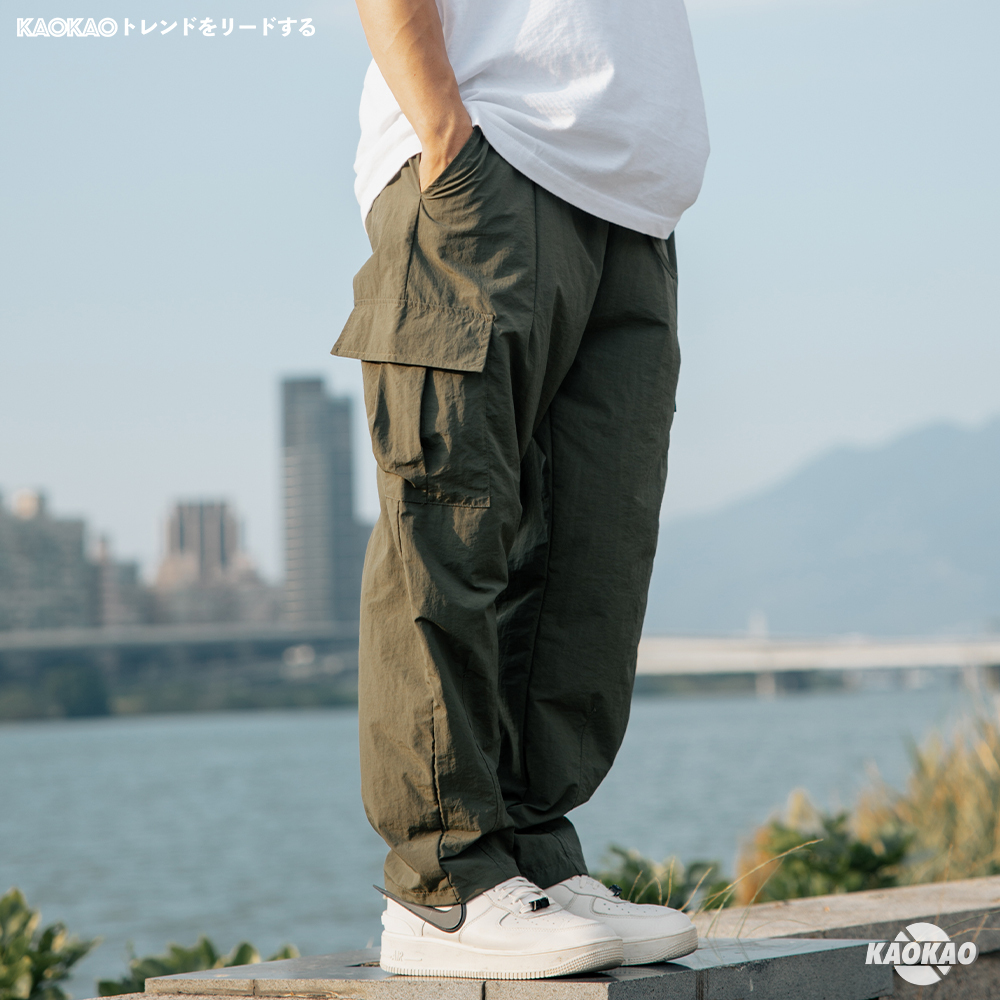 NATURE 立體貼袋 山系輕薄寬鬆 工裝褲男