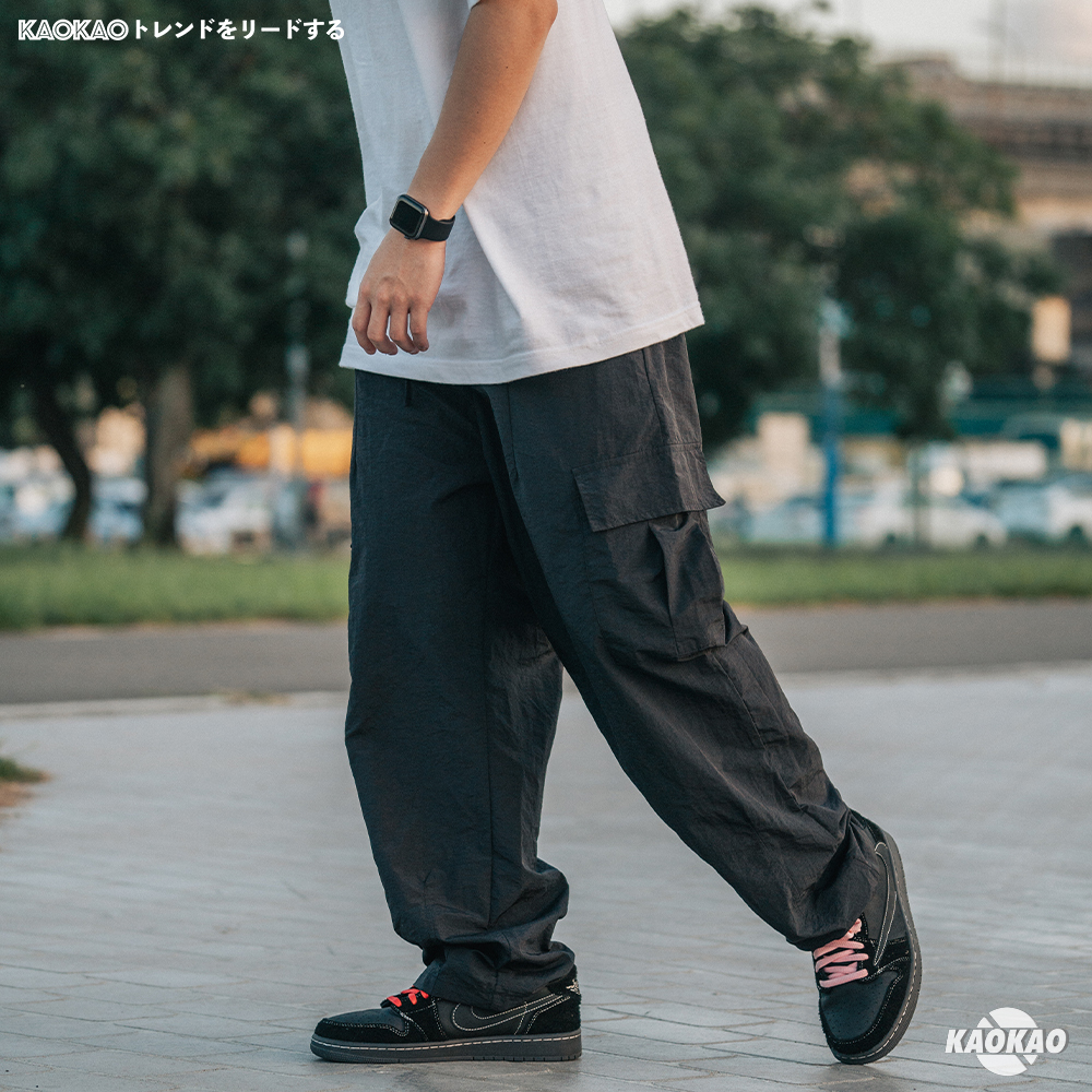 NATURE 立體貼袋 山系輕薄寬鬆 工裝褲男