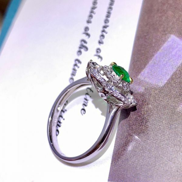 18k vivid green天然祖母綠戒指