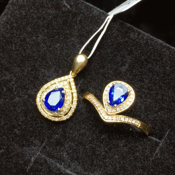 限量特價 18k真金真鑽 天然藍寶石套組 送證書