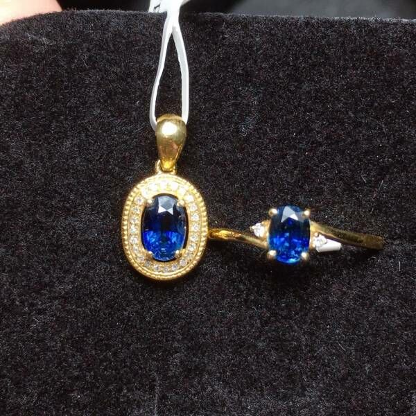 限量特價 18k真金真鑽 天然藍寶石套組 送證書