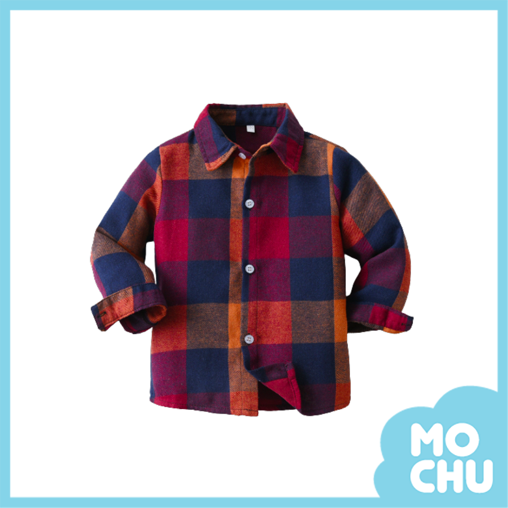 顯膚色暖色格子襯衫長袖衣