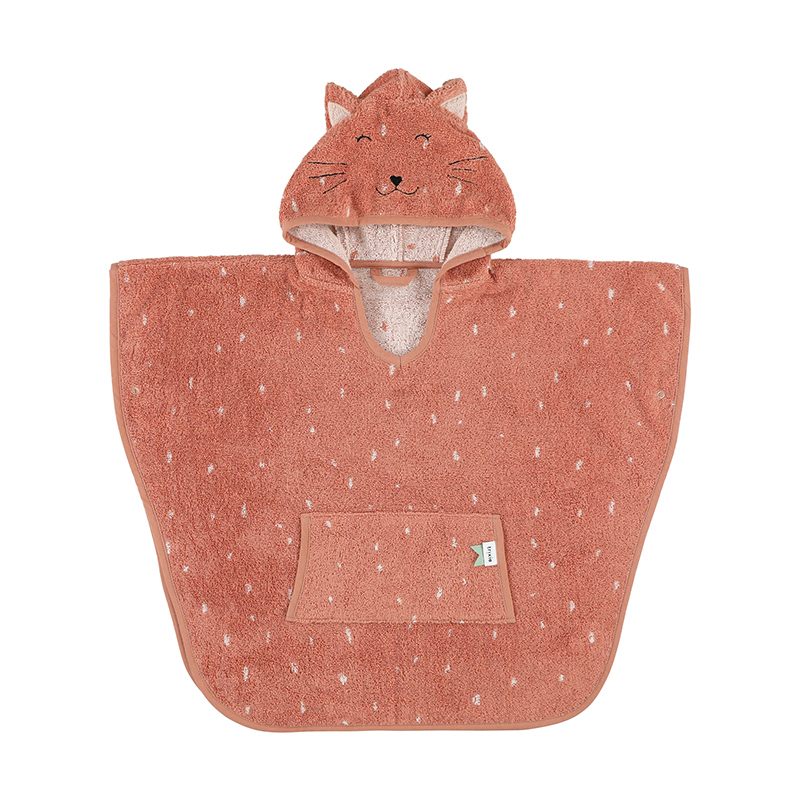 trixie 動物造型有機棉連帽斗篷-甜笑貓咪