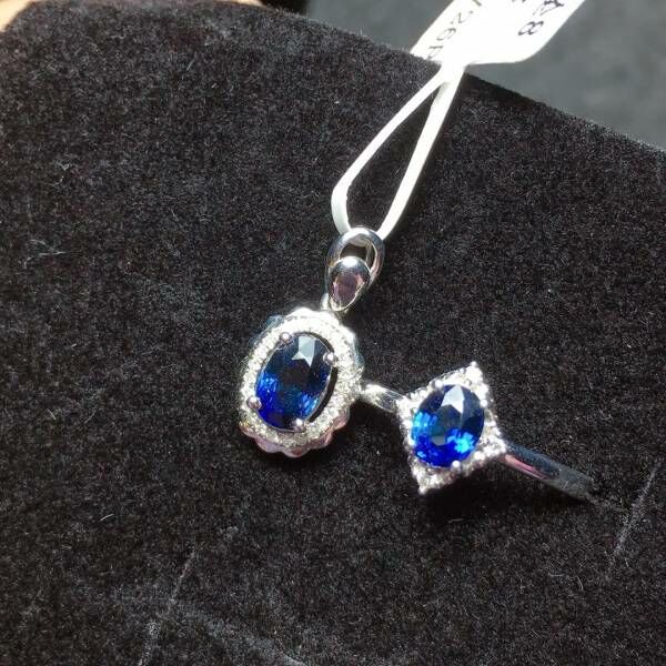 限量特價 18k真金真鑽 天然藍寶石套組 送證書