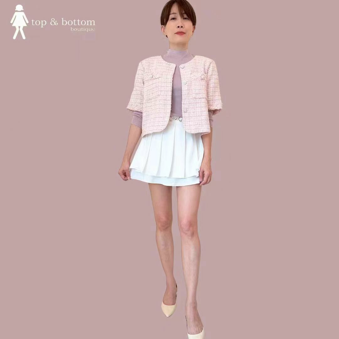 BUCKLE FRONT SHORT PLEATED SKIRT