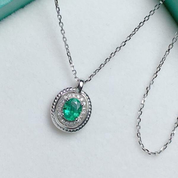 限量特價 18k真金真鑽 祖母綠吊墜 送證書