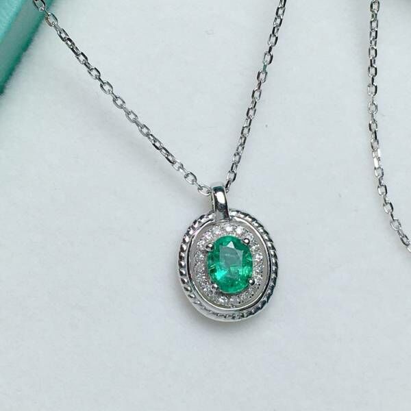 限量特價 18k真金真鑽 祖母綠吊墜 送證書