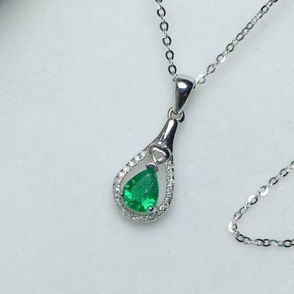 限量特價 18k真金真鑽 祖母綠吊墜 送證書