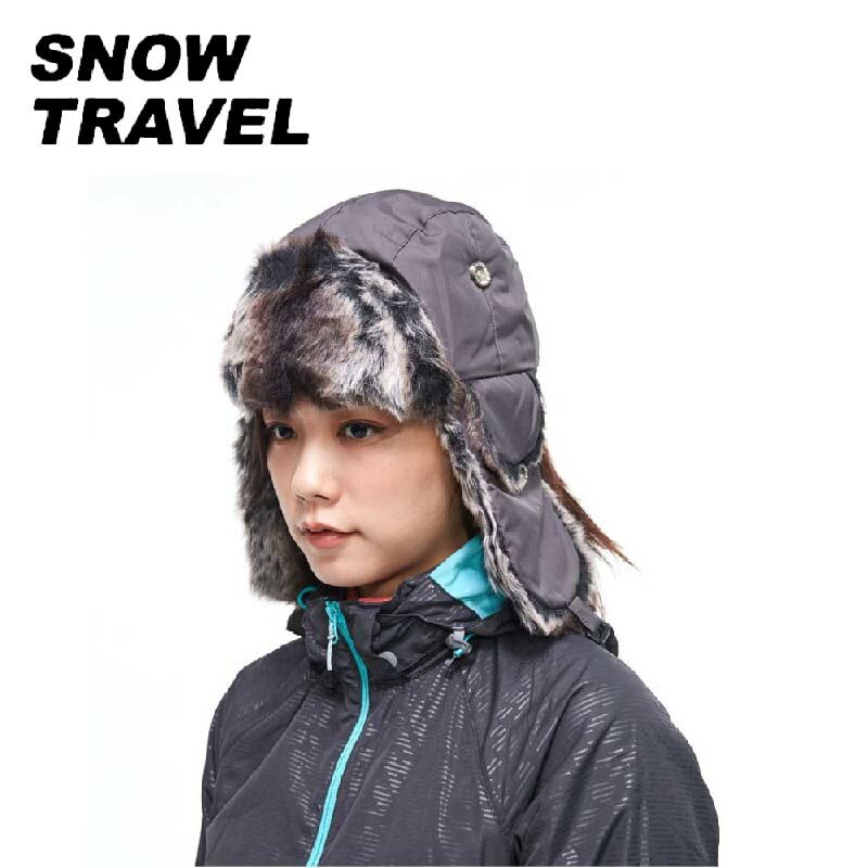 SNOW TRAVEL 雪之旅 極地保暖遮耳帽 黑寶石 41STAR55