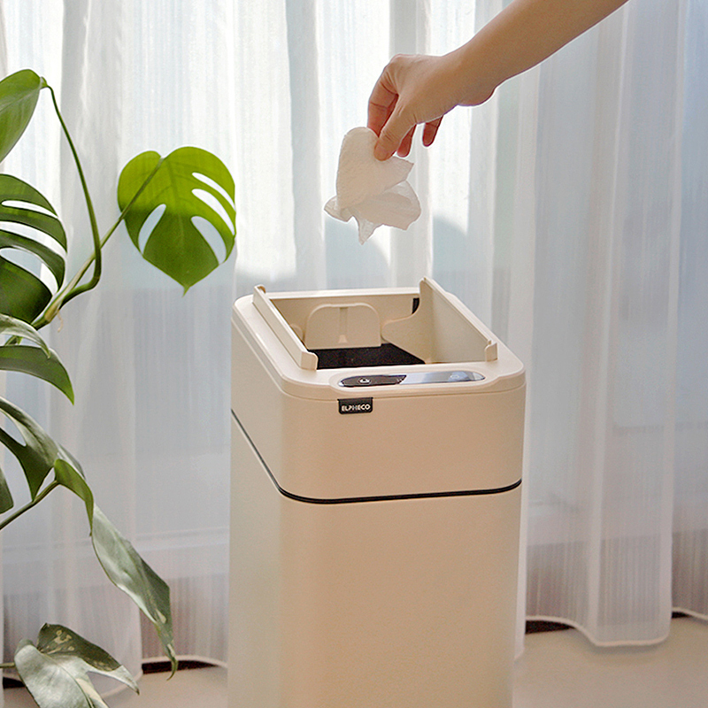 20L不鏽鋼雙開除臭感應垃圾桶 ELPH9811U 白色