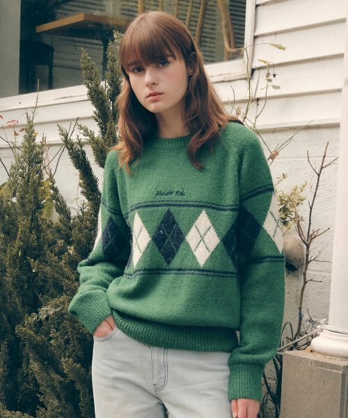 ROLAROLA ARGYLE KNIT PULLOVER