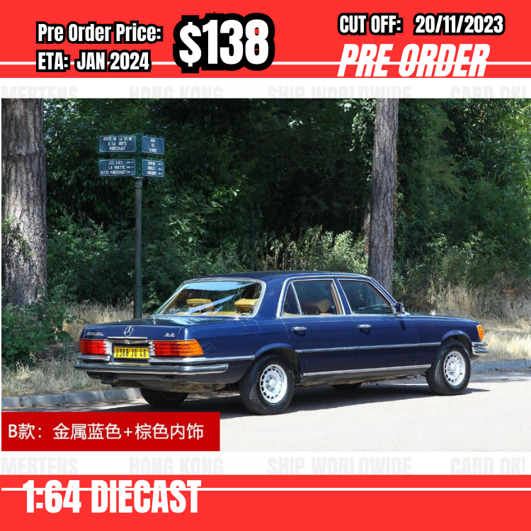 PO-$138 * Maxwell * 1:64 S Class Mk1 W116 450SEL Blue [OD14/11]