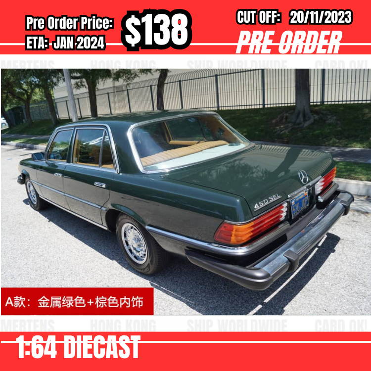 PO-$138 * Maxwell * 1:64 S Class Mk1 W116 450SEL Green [OD14/11]