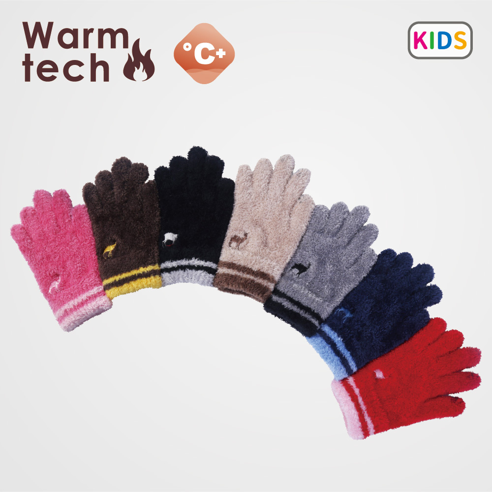 【肌暖】兒童條紋麋鹿觸控保暖手套丨C7245