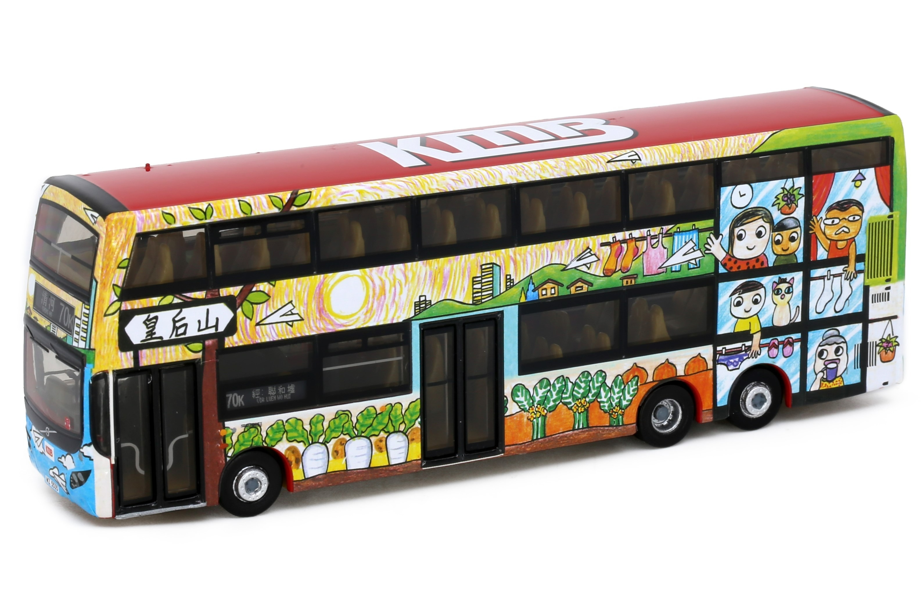 Tiny 城市 合金車仔 - 九巴富豪B8L MCV 12.8m (70K) Queen's Bus 巴士車身設計比賽