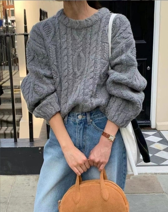 ᴋᴏʀᴇᴀ🇰🇷Overtake率性麻花紋羊駝毛高質感重磅毛衣（三色）
