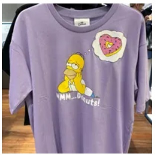 [S] BEN SHERMAN SIMPSON DONUT SHORT SLEEVE T-SHIRT,LIGHT PURPLE, BMCTS882F-LIGHT PURPLE (SBS15)