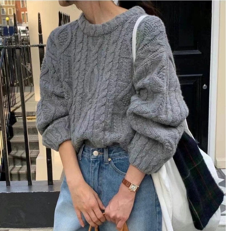 ᴋᴏʀᴇᴀ🇰🇷Overtake率性麻花紋羊駝毛高質感重磅毛衣（三色）