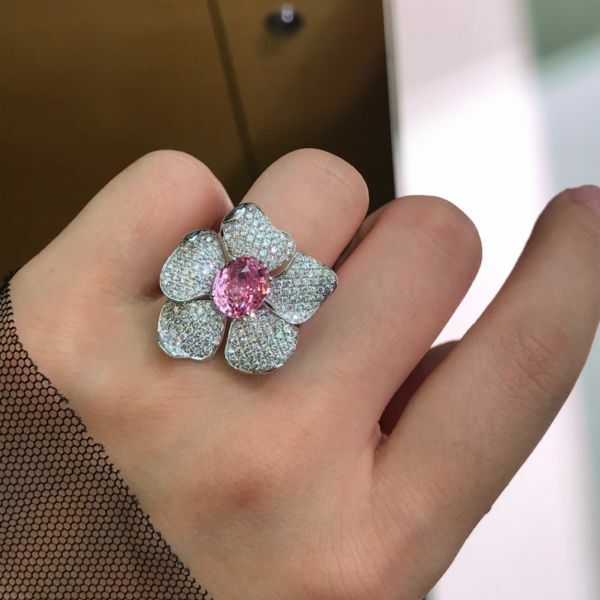 3.04ct GRS無燒帕帕拉恰戒指