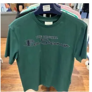 [S] BEN SHERMAN LETTERING 5PART T-SHIRT,GREEN, BLCTS365U-GREEN (SBS16)