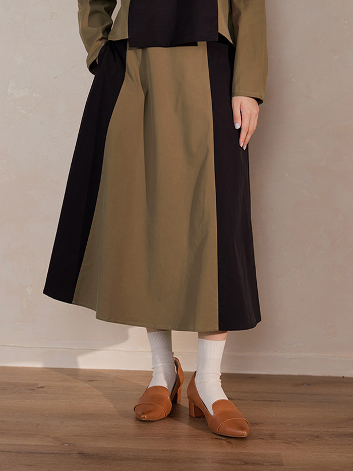 冬季訪客拼接傘裙-丘陵