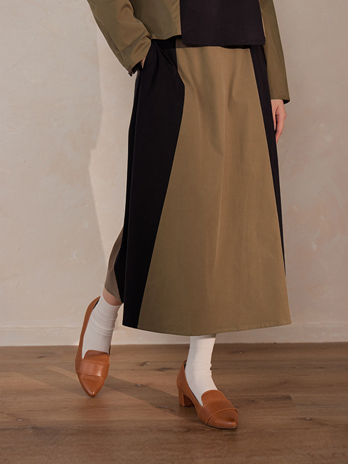 冬季訪客拼接傘裙-丘陵