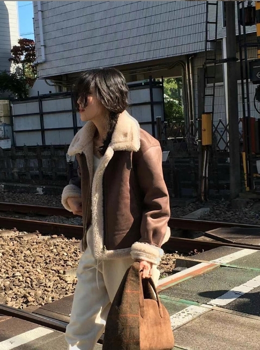 ᴋᴏʀᴇᴀ🇰🇷誰穿誰好看復古羊毛機車外套