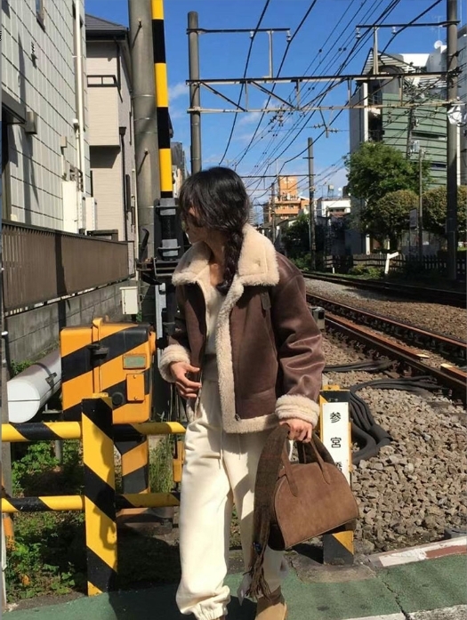 ᴋᴏʀᴇᴀ🇰🇷誰穿誰好看復古羊毛機車外套