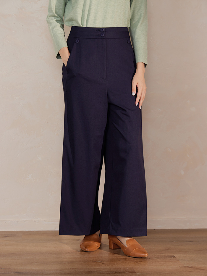 小說家寬管摺邊褲-夜燈