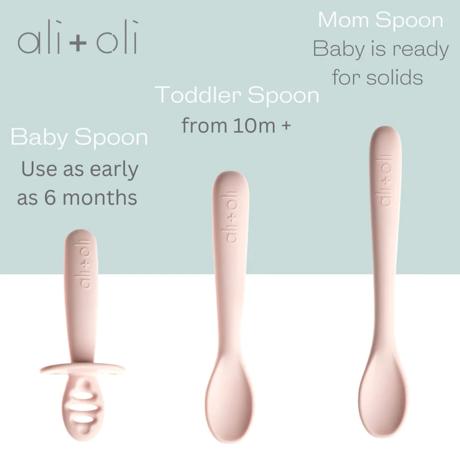 Ali+Oli - Multi Stage Spoon Set (3-pc) for Baby 6m+ (Blush)