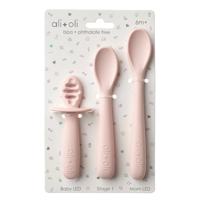 Ali+Oli - Multi Stage Spoon Set (3-pc) for Baby 6m+ (Blush)