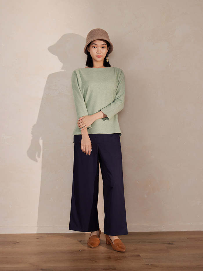 小說家寬管摺邊褲-夜燈