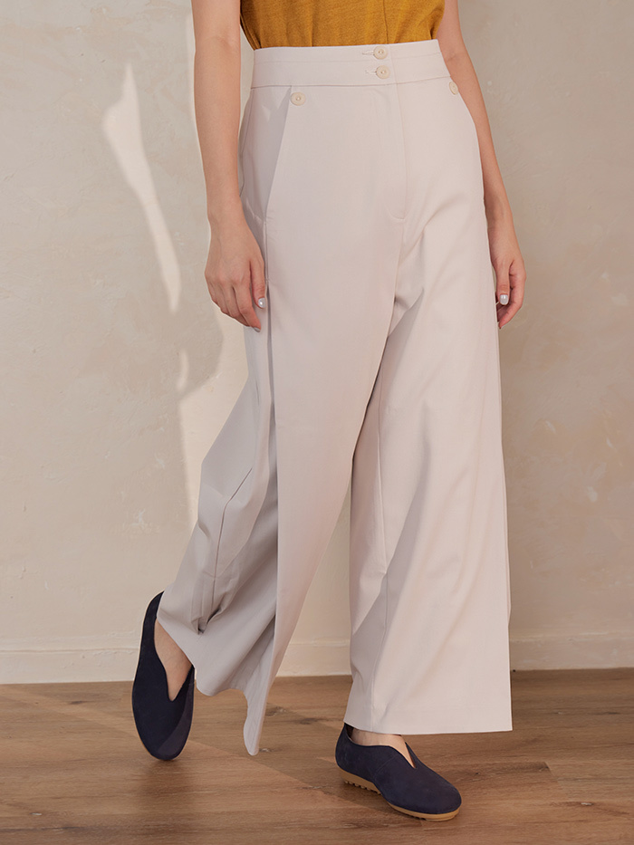 小說家寬管摺邊褲-晝光