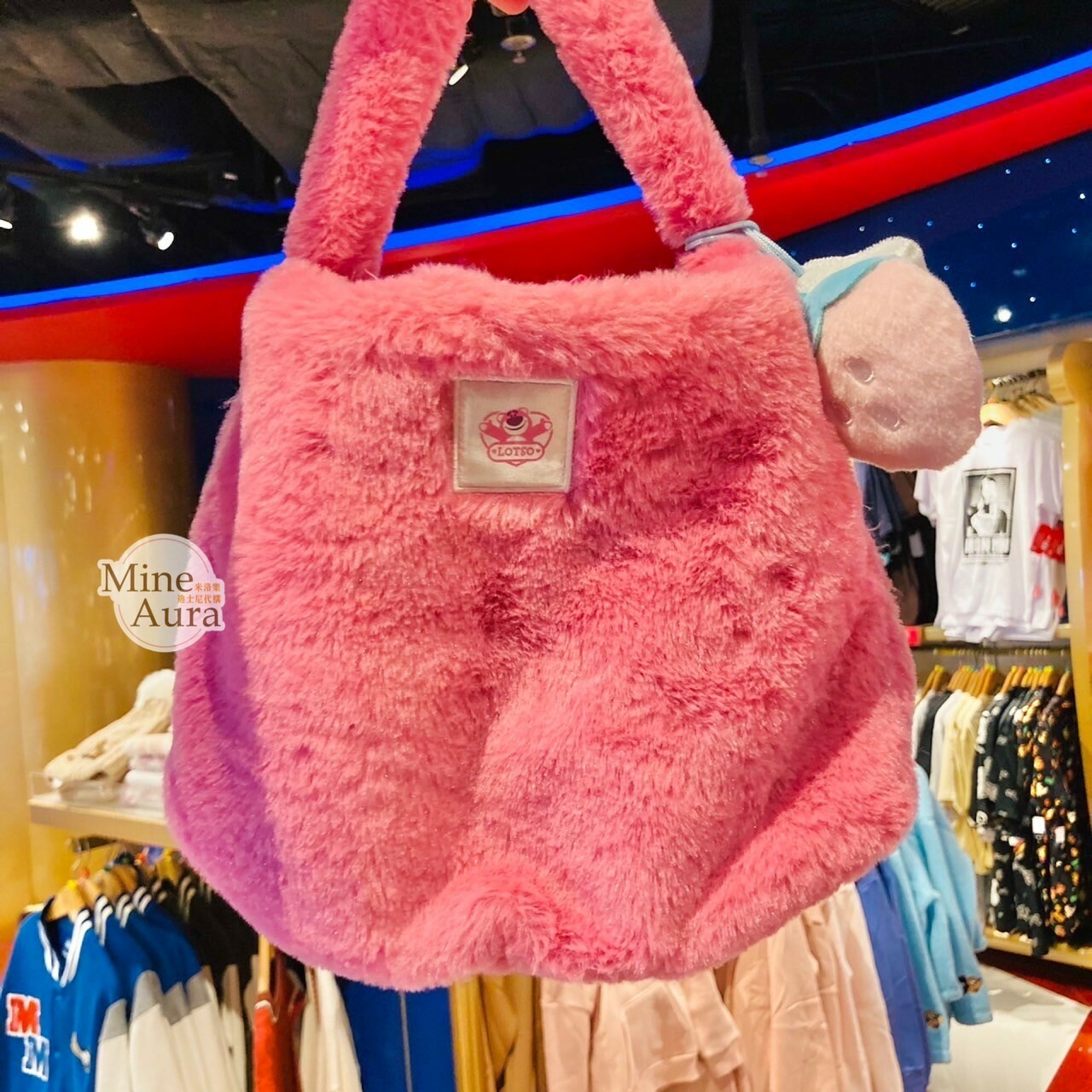 熊抱哥 Lotso 大臉絨毛造型 手提包 包包 玩具總動員 Toy Story -香港迪士尼樂園