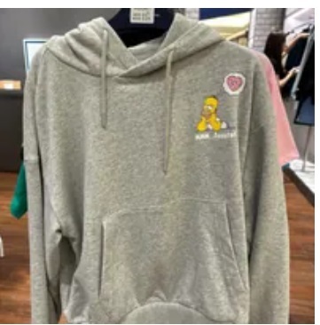 [S] BEN SHERMAN SIMPSON DONUT HOODED SWEATSHIRT,MELANGE GREY, BMDTS986F-MELANGE GREY [FINAL SALE] (SBS23)