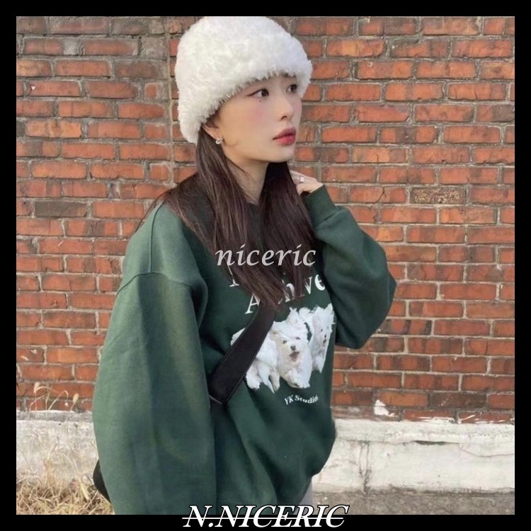 【NICE歐美日韓代購】韓國🇰🇷WAIKEI三隻小狗 宋祖兒同款 可愛狗狗 長袖 大學T 圓領長袖 男女情侶同款